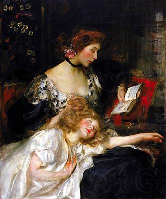 James Jebusa Shannon Mother and Child Norge oil painting art